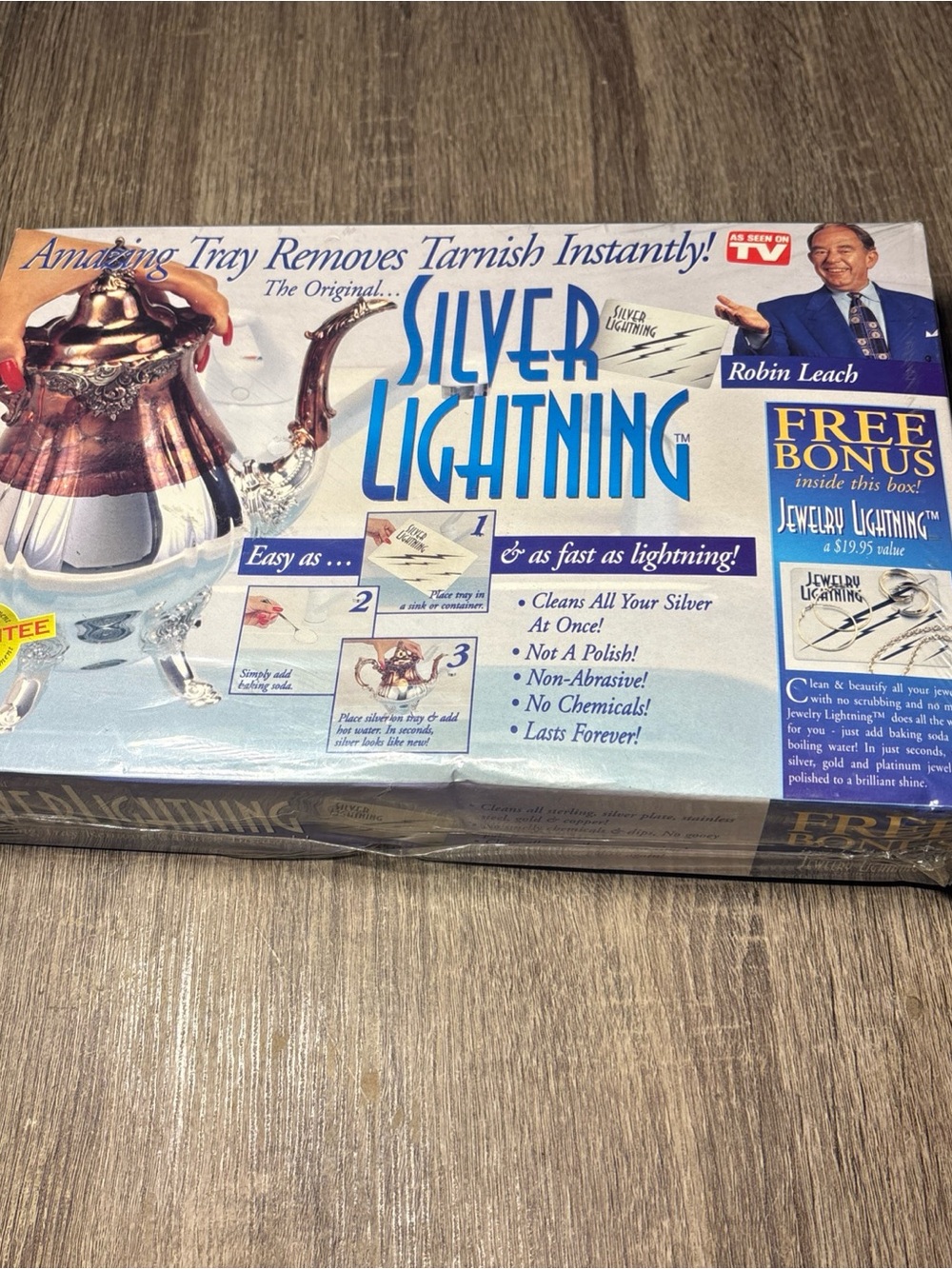 Silver Lightning Amazing Tray Removes Tarnish Instantly-Robin Leach Vintage NEW